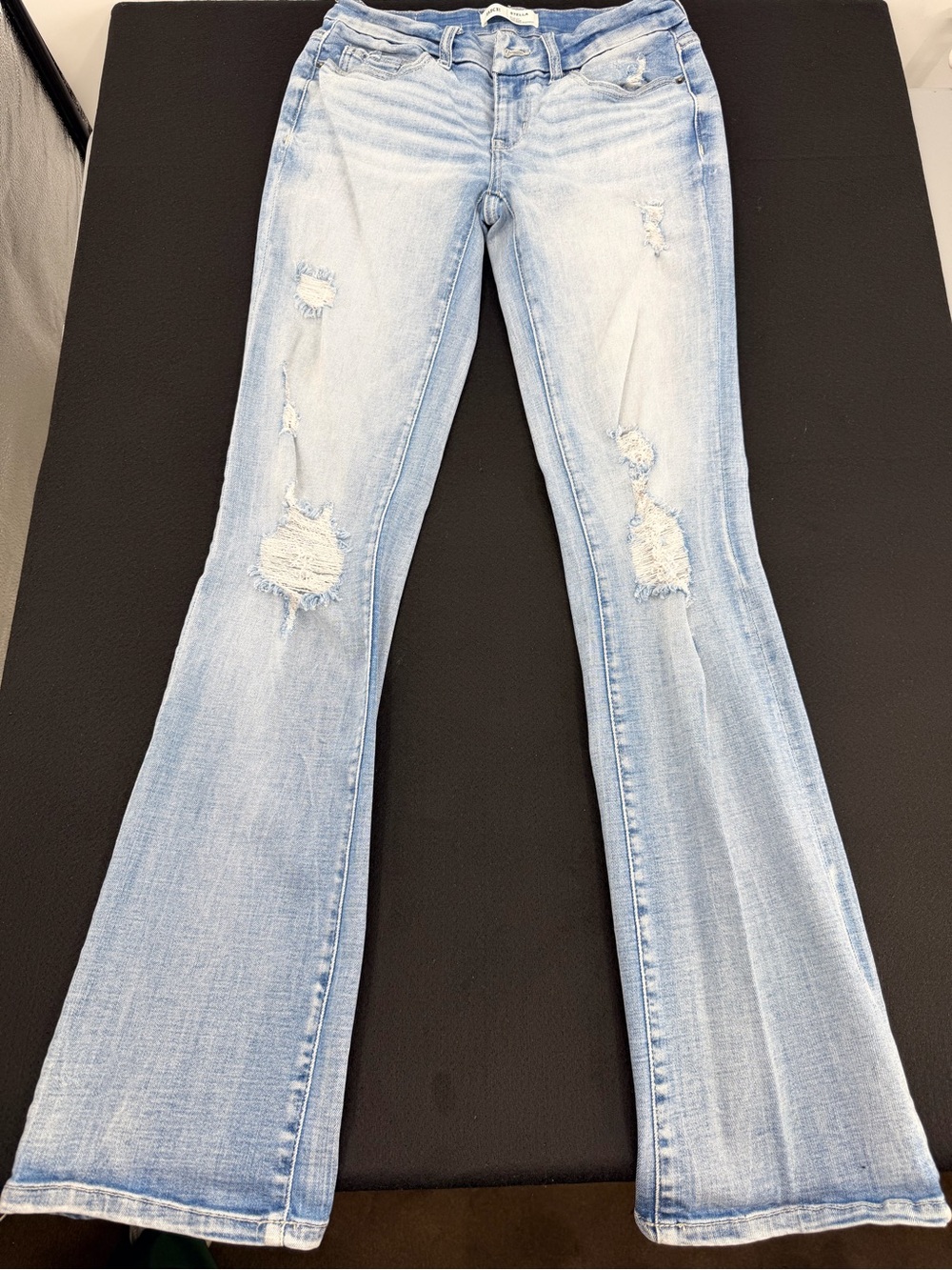 BKE Light Wash Ripped Bootcut Jeans